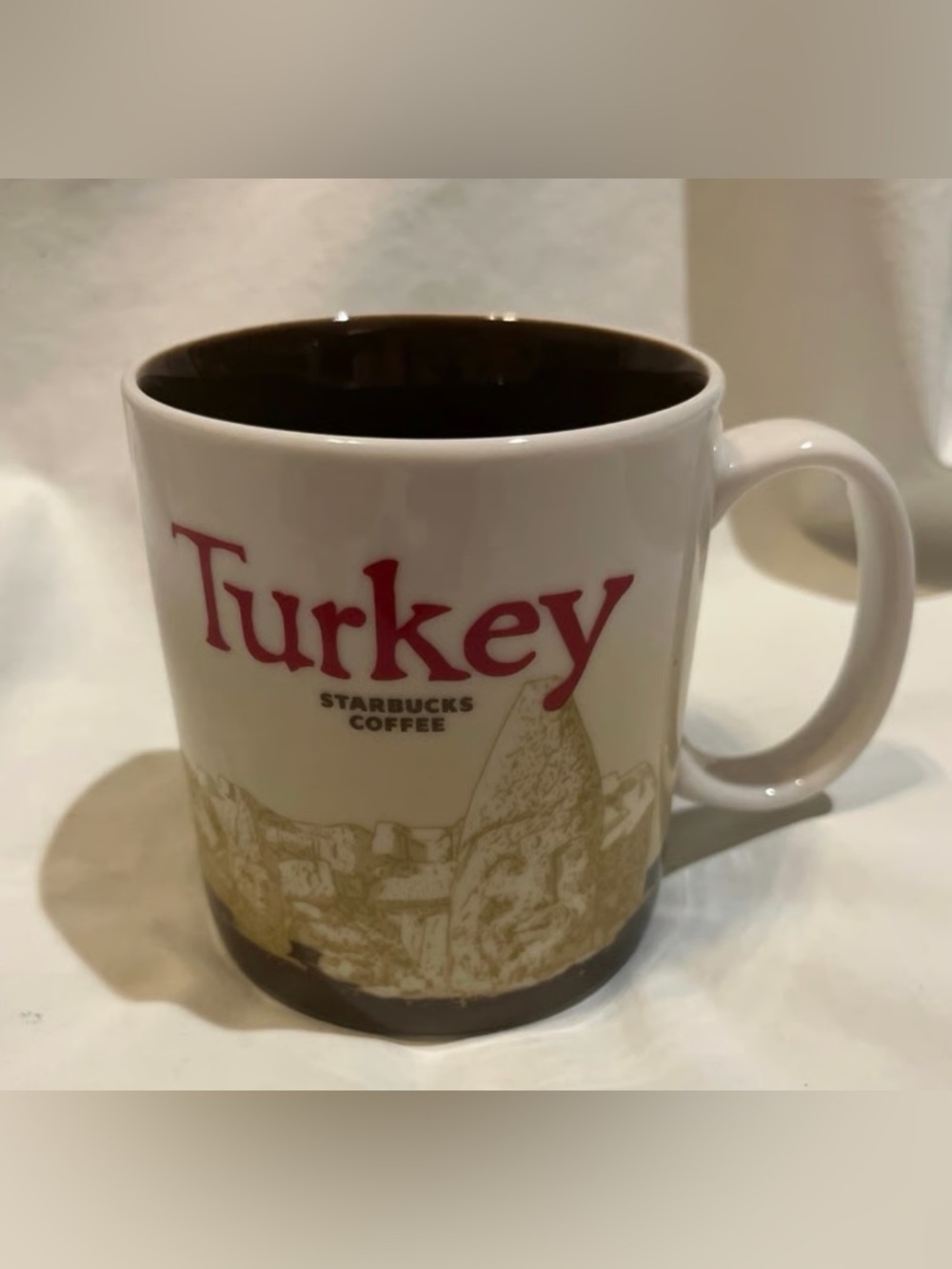 Starbucks Turkey Collectible Mug - White with Red and Brown Accents